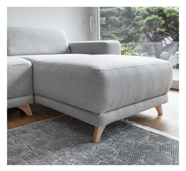 Világosszürke kinyitható-tárolóhelyes sarokkanapé Classy Sophie – Miuform