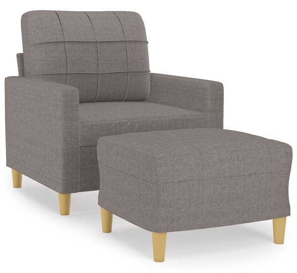 Tópszínű szövet kanapéfotel lábtartóval 60 cm