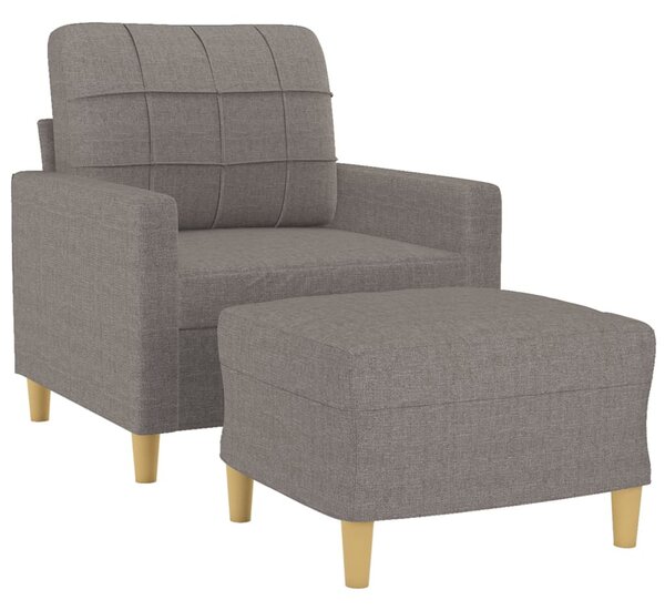 Tópszínű szövet kanapéfotel lábtartóval 60 cm