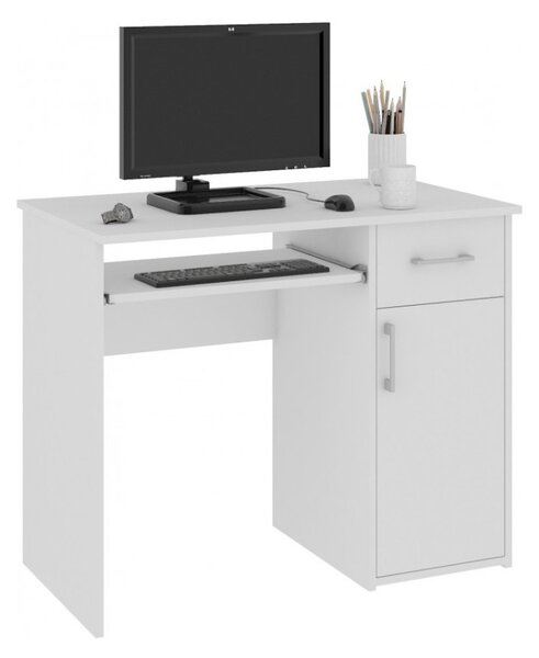 PIN íróasztal, 90x74x50, magasfényű fehér