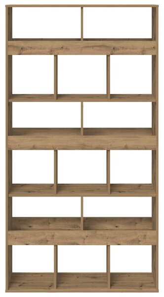 Kézműves tölgy színű szerelt fa könyvespolc 100 x 33 x 187,5 cm