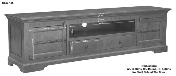 CAMBRIDGE HONEY TV asztal 200x55 cm, akác