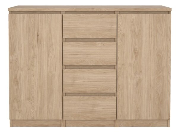 Natúr színű komód tölgyfa dekorral 121x91x50 cm Naia – Tvilum