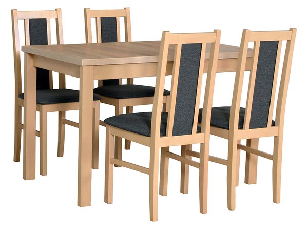 MEBLINE Asztal ALBA 1+ 4 Székek BOS 14 - Készlet DX8