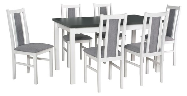 MEBLINE Asztal MAX 5P + 6 Székek BOS 14 - Készlet DX18