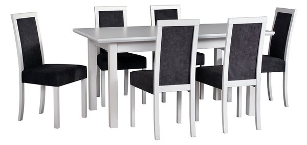 MEBLINE Asztal WENUS 5 LS + 6 Székek ROMA 3 - Készlet DX37