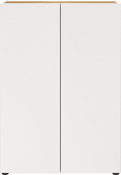 Fehér szekrény tölgyfa dekorral 74x105x33 cm Alviano – Germania