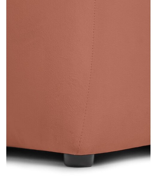 Terrakotta színű bársony sarokkanapé (jobb oldali-heverő résszel) Cube – Bonami Selection