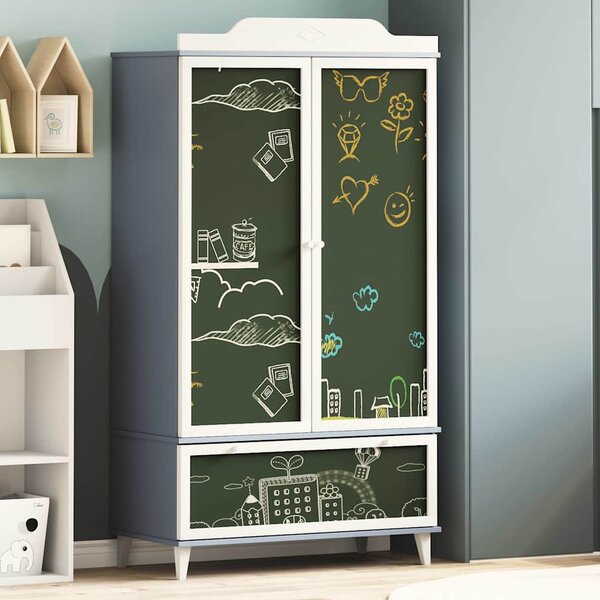 Krétával Írt Dresser ROROS Szürke és Fehér 90 x 45 x 165 cm