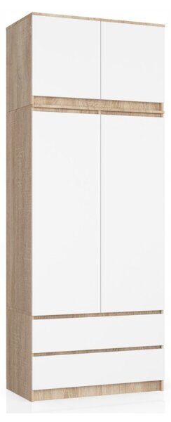 ARIVA S90 szekrény, 90x180x51, sonoma/fehér + kiegészítés