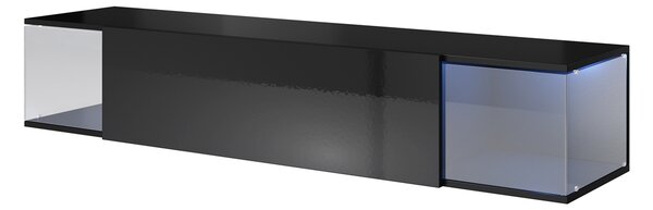 MEBLINE TV szekrény SKY 160 fekete fényes