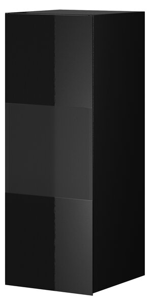 MEBLINE Fali szekrény HELIO HE07 fekete / fekete üveg