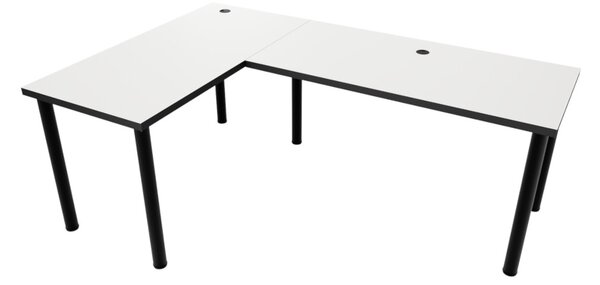 LOOK N sarok számítógépasztal, 160/110x73-76x50, fehér/fekete, bal