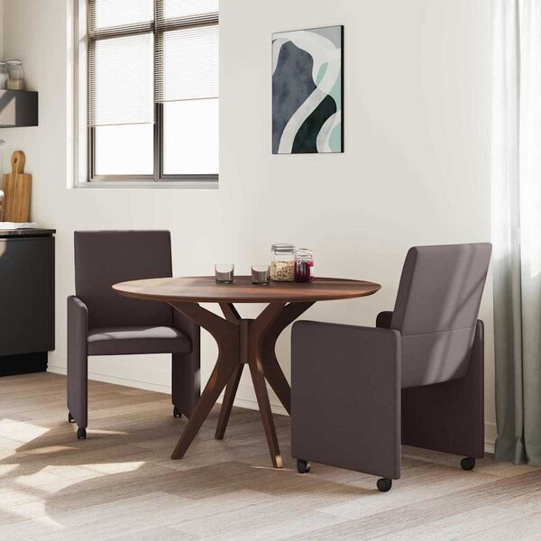 Kerekes Étkező Székek 2 pcs Sötét Barna 57 x 66 x 94 cm szövet