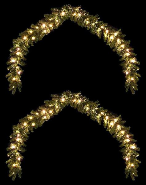 Karácsonyi girlanda 2 db 600 LED Zöld 20 m PVC