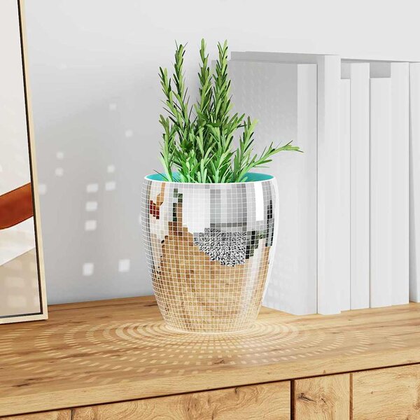 Tükör Mozaik Csempe Geometrikus 3 pcs Ezüst 30 x 30 cm Üveg