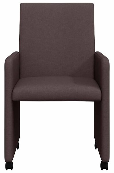Kerekes Étkező Székek 2 pcs Sötét Barna 57 x 66 x 94 cm szövet