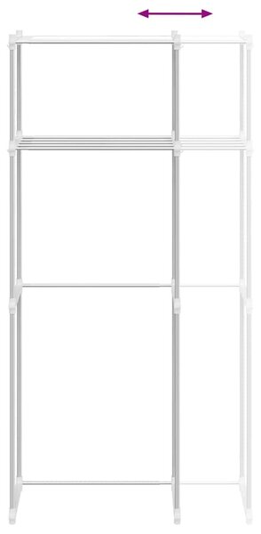 Mosógép polc polcokkal Fehér 63 x 27 x 136 cm Alumínium