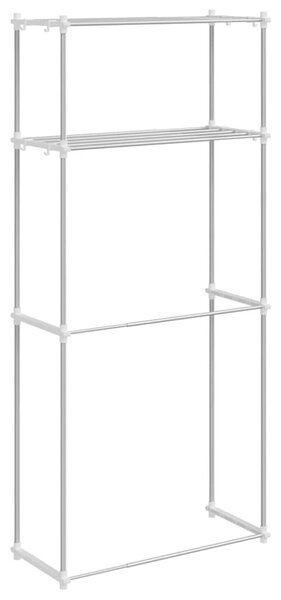 Mosógép polc polcokkal Fehér 63 x 27 x 136 cm Alumínium