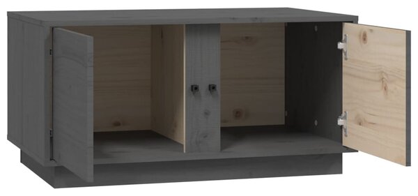 Szürke tömör fenyőfa dohányzóasztal 80 x 50 x 40 cm