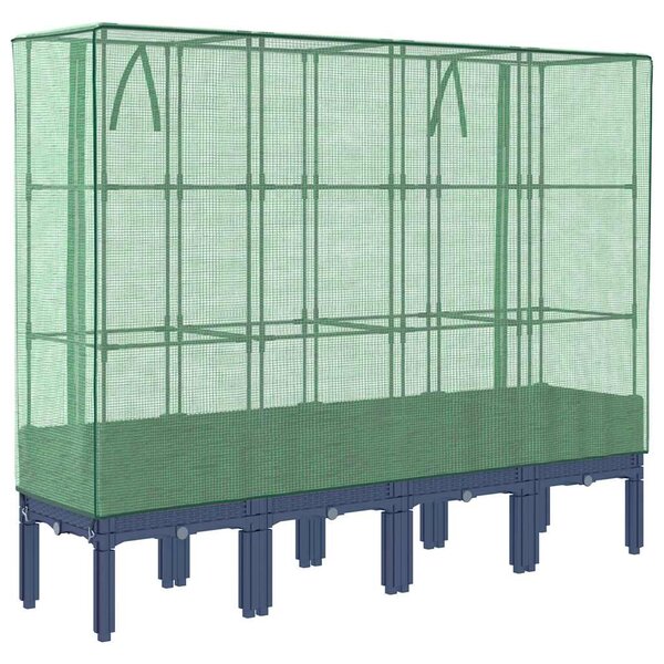 Rattan megjelenésű magaságyás melegháztakaróval 160x40x140 cm