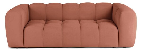 Terrakotta színű bársony kanapé 225 cm Cube – Bonami Selection