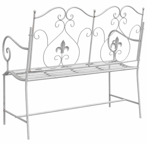 Kerti pad 2 -Seater 104 x 54 x 93 cm Acél Antik fehér