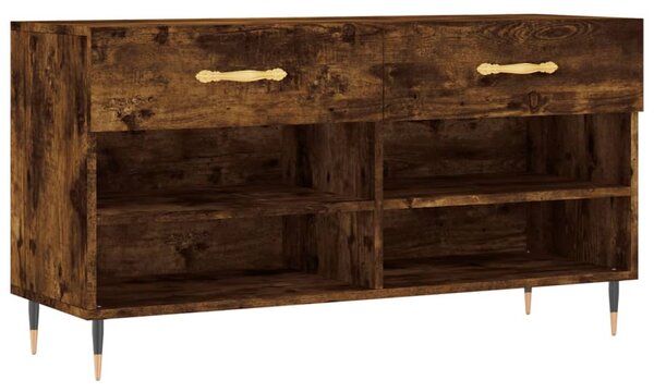 Füstös tölgy színű szerelt fa cipőpolc 102x35x55 cm