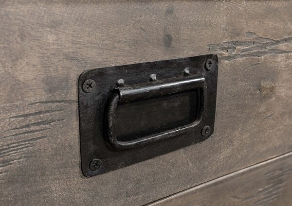 IRON III. TV asztal 200x50 cm, mangó, szürke