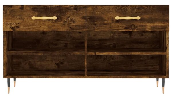 Füstös tölgy színű szerelt fa cipőpolc 102x35x55 cm