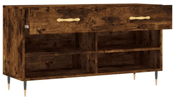 Füstös tölgy színű szerelt fa cipőpolc 102x35x55 cm