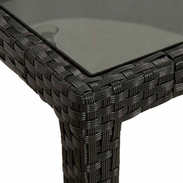 Kerti Asztal Fekete 150 x 90 x 75 cm polirattan