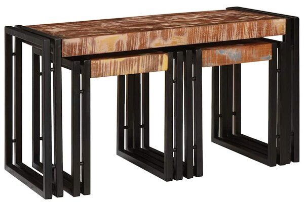 Fészekasztal 3 db Barna és fekete 82 x 40 x 45 cm
