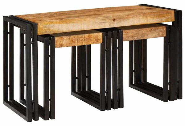 Fészekasztal 3 db Barna és fekete 82 x 40 x 45 cm