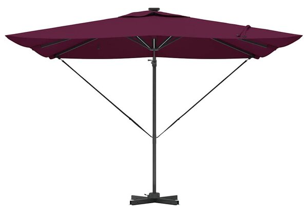 Napernyő LED -es lámpákkal Bordeaux piros 286 x 284 x 270 cm