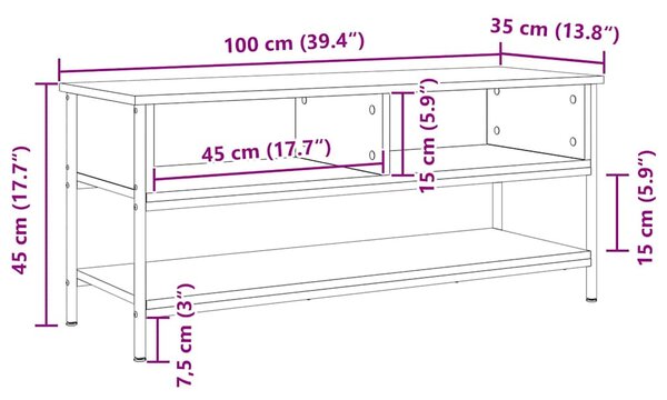 TV szekrény garnitúra 100 x 35 x 45 cm Öreg fa Szerelt Fa