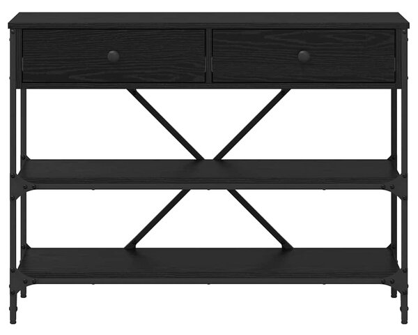 Konzolasztal fiókkal Fekete tölgy 100 x 34,5 x 75 cm faszínű