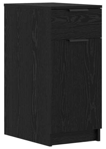 Asztal fiókkal ajtóval Fekete tölgy 133 x 50 x 75 cm Szerelt Fa