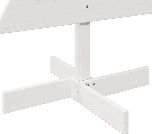 Fehér tömör fenyőfa karácsonyfa-dekoráció 120 cm