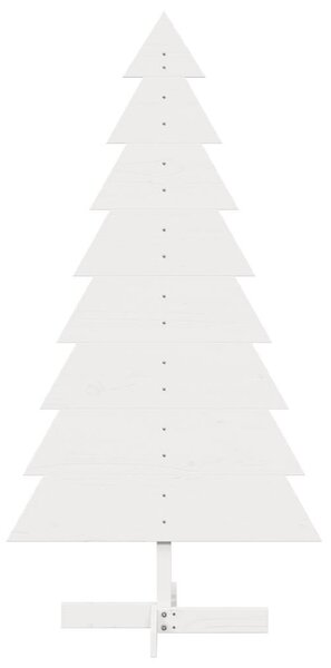 Fehér tömör fenyőfa karácsonyfa-dekoráció 150 cm