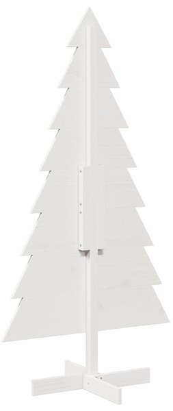 Fehér tömör fenyőfa karácsonyfa-dekoráció 150 cm