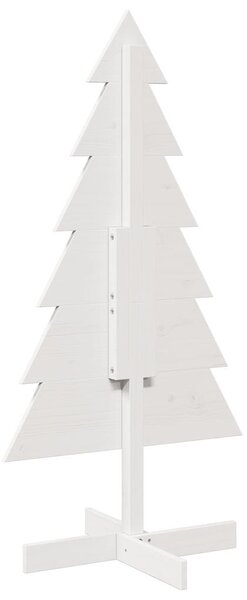 Fehér tömör fenyőfa karácsonyfa-dekoráció 120 cm