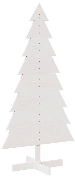 Fehér tömör fenyőfa karácsonyfa-dekoráció 150 cm