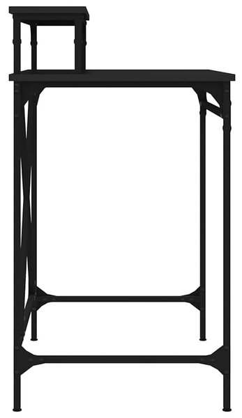 Fekete szerelt fa és vas íróasztal 80 x 50 x 90 cm