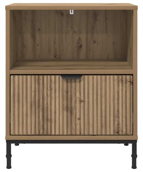 Éjjeliszekrény 2 db kézműves tölgy 49 x 36 x 61 cm Szerelt fa