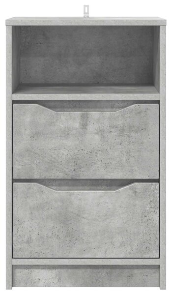 Éjjeliszekrények 2 db Beton Szürke 40 x 30 x 467 cm Szerelt Fa