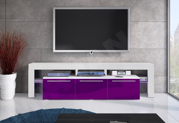 BETA RTV150 Plus TV asztal, fehér/magasfényű lila