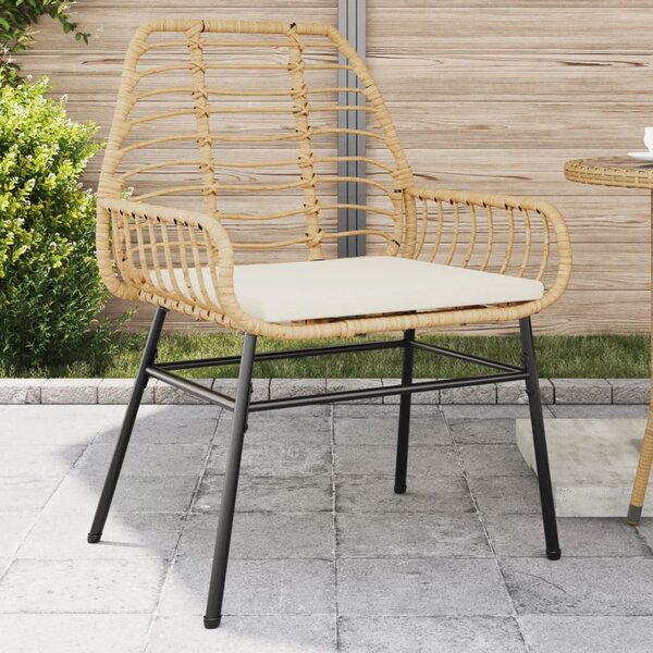 VidaXL 2 db barna polyrattan kerti szék párnákkal