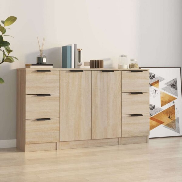 VidaXL Sonoma Tölgy Fa Tálalószekrény - 120cm