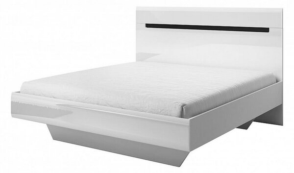 ROTHEK (31) ágy 160x200 cm, fehér/magasfényű fehér (membrán)